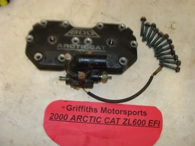 2000 ARCTIC CAT ZL600 EFI oem cylinder head w bolts temp sensors thermostat - Image 1 of 4