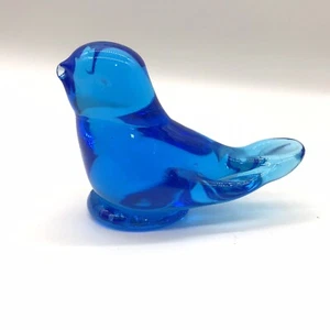 Vintage mundgeblasenes Glas Bluebird Of Happiness von R. Trumdrill 1985 blauer Vogel Figur - Bild 1 von 6