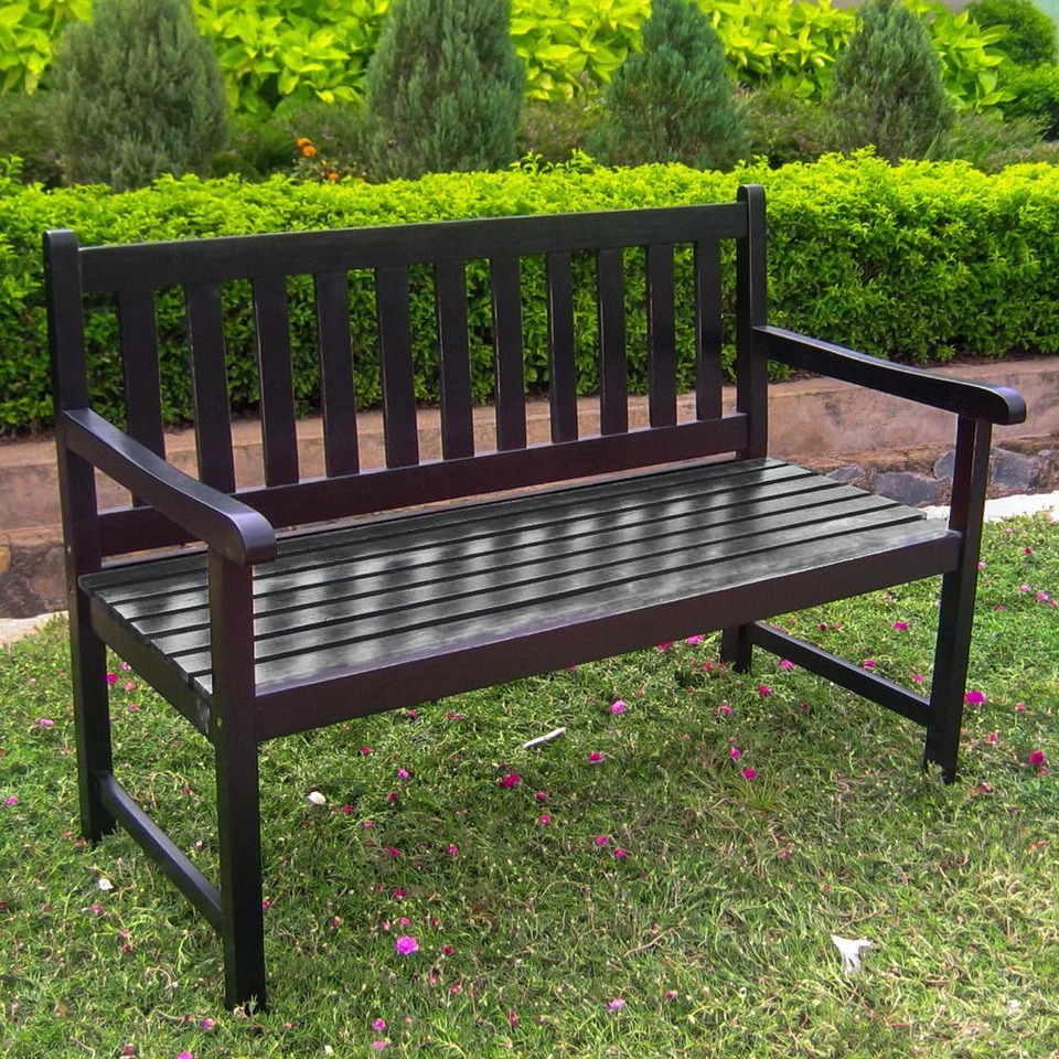 Banco Highland madeira de acácia 49 polegadas, preto - Imagem 1 de 1