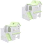  Set of 2 Hamster Bed Pvc Adorable Chinchilla Hideout Wear- House