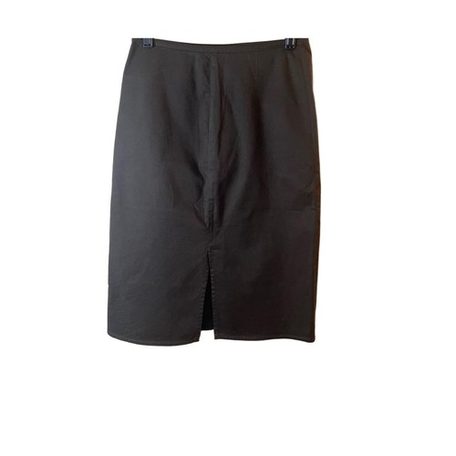 Gonna a matita Fendi marrone cioccolato fondente lunghezza ginocchio spacco anteriore matita IT42 US6