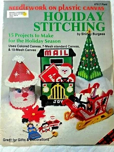 Plaid 7517 HOLIDAY STITCHING plastic canvas 24pg booklet Shirley Burgess 1982 - Picture 1 of 9