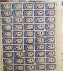 Scott #1016 - 1952 International Red Cross Full Sheet of 50 US 3¢ Stamps MHN - Picture 1 of 3