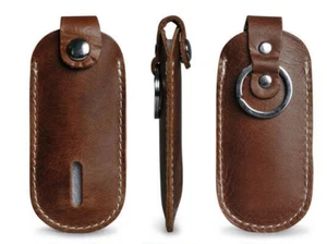 bolsa de almacenamiento para cortadora de uñas encendedor moneda vaca bolsillo cuero marrón w827 - Imagen 1 de 13