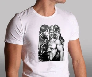 T-shirt Tom of Finland sesso gay uomo pelle fetish pride maglietta canotta sexy - Foto 1 di 40