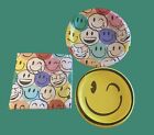 Smiley Face Paper Plates And Napkins Set Party Supplies 8 Count Birthday