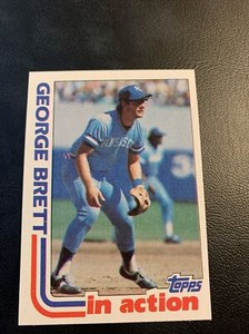 #201 George Brett Kansas City Royals in action,￼1982 Topps Card Cb20