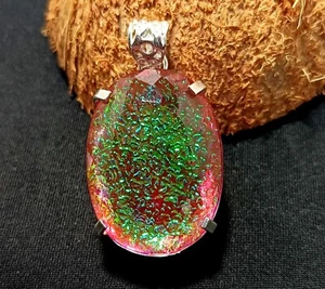 Colgante de piedras preciosas de plata maciza doblete ópalo de fuego monarca ovalado natural 112,90 quilates - Imagen 1 de 13