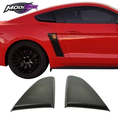 Fits 15-23 Ford Mustang 2DR GT Style Side Quarter Window Louvers Cover Vent PU - Image 1 of 4