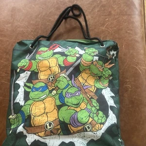 Vintage Teenage Mutant Ninja Turtles Zippered Tote Bag TMNT Pics - Picture 1 of 9