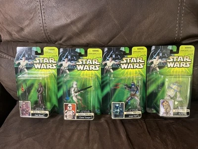 Figuras de ação Star Wars: Attack of the Clones 2001 prévia - Conjunto de 4 MOC - Imagem 1 de 4