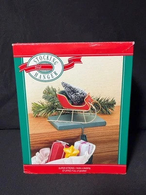 Percha de medias de trineo Hallmark vintage de los años 90 Foto 1 de 2