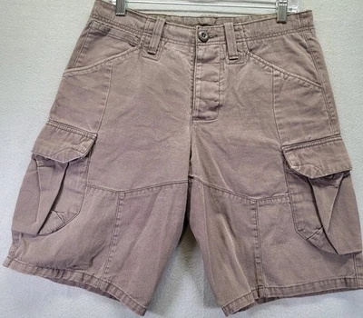 Bermuda cargo Armani Exchange masculina 30 cinza lona botão mosca bolsos utilitários - Imagem 1 de 4