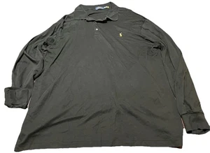 Polo Ralph Lauren Polo Shirt Uomo 2XLT Nera Manica Lunga Pony Logo Classica Alta - Foto 1 di 8
