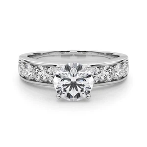 18k White Gold Ring Engagement Diamond Lab Grown Round 1.8 Carat IGI Certified - Picture 1 of 10