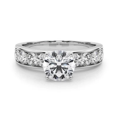 18k White Gold Ring Engagement Diamond Lab Grown Round 1.8 Carat IGI Certified - Image 1 of 4