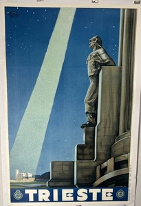 Original Vintage Reise Fluggesellschaft Eisenbahn Poster Triest Italien Amalfi kürzlich LB - Bild 1 von 11