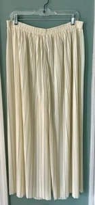 Vintage Express Compagnie Internationale Wide Leg Plissee Palazzo Hose Ivory L - Bild 1 von 6
