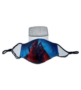 Face Mask Reusable Deadpool Kids/Teen With Removable Filter Blue - Picture 1 of 6