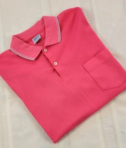 Vintage Slammer USA by Munsingwear kurzärmeliges rosa Shirt Viertelknopf Herren L - Bild 1 von 8