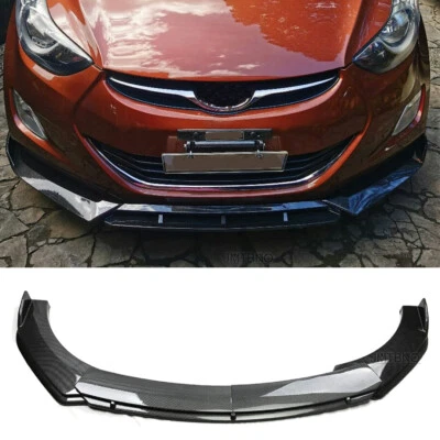 Front Bumper Lip Spoiler Splitter Chin Carbon Fiber For Hyundai Elantra Sedan  - Image 1 of 4