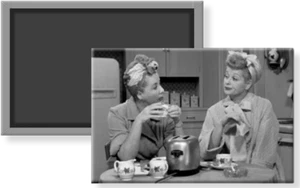 I Love Lucy Ethel Küchentisch Frühstück Kaffee Toast schwarzweiß Kühlschrankmagnet 2 x 3 - Bild 1 von 4