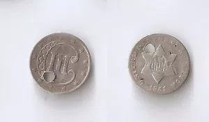 USA three 3 cents 1851 holed - Picture 1 of 1