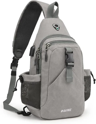 G4FREE Canvas Brusttasche Schultertasche Sling Bag Herren Damen Für Reise Wandern Lauf