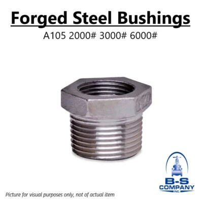 BUSHING 1" x 1/2" 3000 3M Threaded NPT Forged Carbon Steel A105 (Lot of 5) - Image 1 of 3
