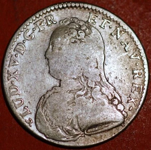 1729 B Francia 1/2 Ecu Rouen Luis XV plata - Imagen 1 de 2