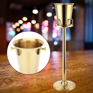 Floor Standing Golden Champagne Ice Bucket Stainless Steel Wine Cooler Ice Gift - Picture 1 of 11