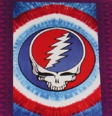 Nueva cubierta de cama tapiz grande Grateful Dead Steal Your Face roja blanca azul 60X90 Foto 1 de 4