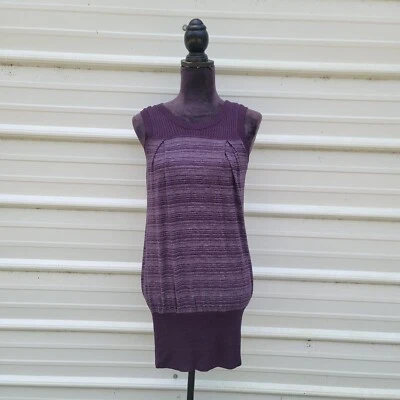 Vestido Suéter CHARLOTTE RUSSE Púrpura a Rayas Elastizado Bodycon CORTO Para Mujer S  Foto 1 de 4