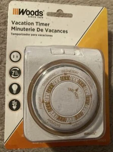 Woods 50003 Indoor 7-day Mechanical Vacation Indoor Outlet Timer - Picture 1 of 2