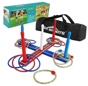 Premium Wooden Ring Toss Game Set - Throwing Game Indoor Outdoor Games for - Picture 1 of 7