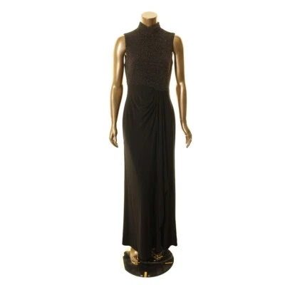 LAUREN RALPH LAUREN Women's Metallic Mock Neck Ball Gown Dress TEDO - Image 1 of 2