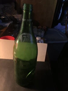 Vintage 7up Bottle 28 oz. ACL 1 pint 12 oz. Cracked But Not Broken - Picture 1 of 9