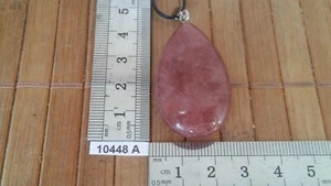 Pendentif grosse QUARTZ FRAISE XL 40 mm + CORDON REGLABLE reiki collier - Picture 1 of 2