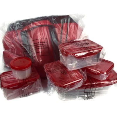 Lock & Lock Cold storage bag & 8-Piece Storage Set w/ Handle Air/Water Tight Red - Image 1 of 4