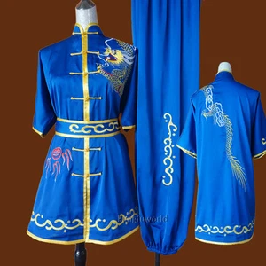 Traje de Tai Chi bordado de seda Wushu Changquan Kung Fu Artes Marciales Uniforme - Imagen 1 de 10