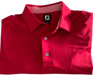 Footjoy FJ Herren Performance Poloshirt rot Golf Prodry Lisle Stretch LARGE SCHÖN - Bild 1 von 8