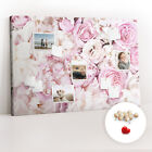 Pinboard Cork Board with 100 Pcs Pins 120x80 cm - Decorative flowers