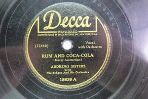 Andrews Sisters - DECCA 18636 - Rum And Coca - Cola & One Meat Ball - Picture 1 of 4