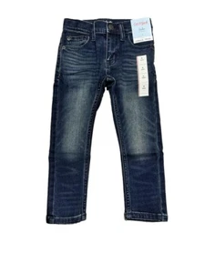 Boys' Tapered Fit Jeans - Cat & Jack Dark Blue 4 - Picture 1 of 4