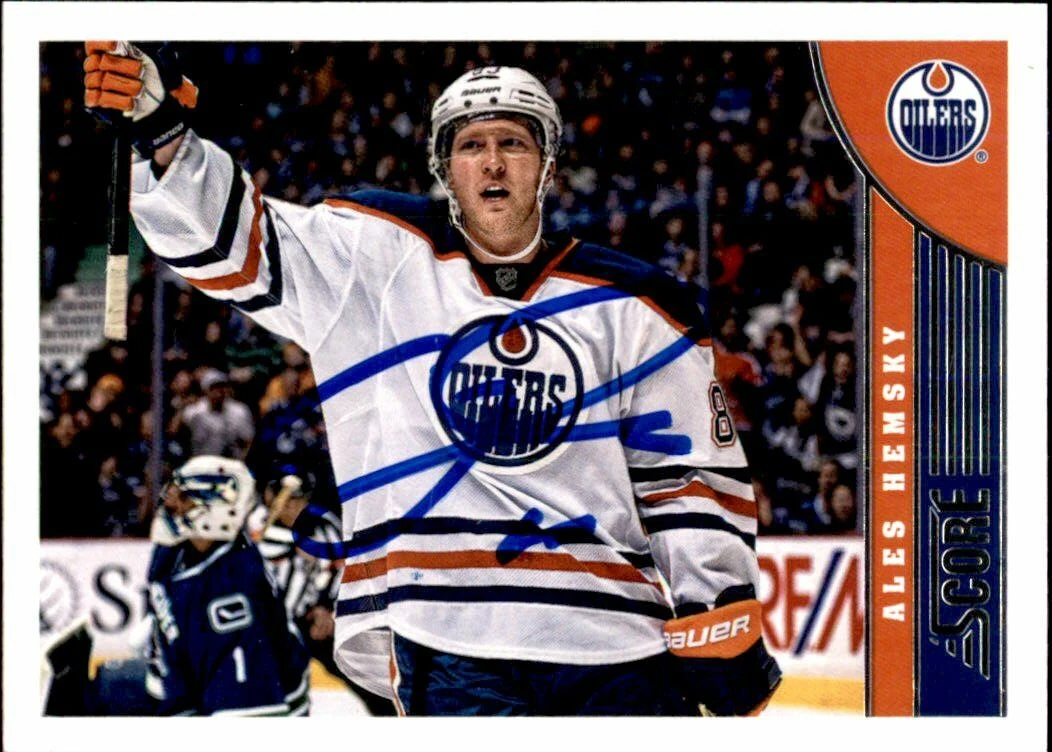 Ales Hemsky Signed Autographed 13/14 Score card Edmonton Oilers