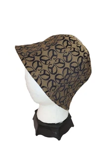 D & Y NY Tan & Black Jaquaerd Canvas Women's Bucket Hat #54975 - Picture 1 of 5