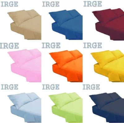 Set completo lenzuola singole 100 COTONE lenzuolo sotto con angoli singolo IRGE - Immagine 1 di 4