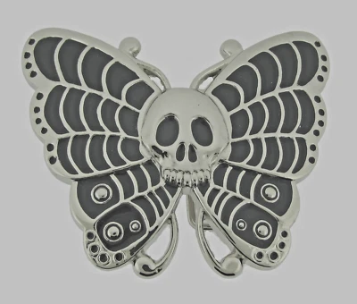 Cinturón Calavera Hebilla Plateado Metal Emblema De Colección Pirata Hombres Mujeres Mariposa Vaquera Foto 1 de 4