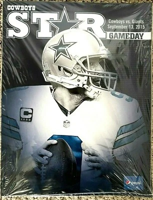 TONY ROMO ~NEW FACTORY SEALED GAMEDAY PROGRAM~ 9/13/15 ~ COWBOYS vs GIANTS - Image 1 of 3