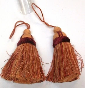 (2) ADO Tassels ~ Burgundy Yellow Peach ~ 6" L **NEW** - Picture 1 of 1